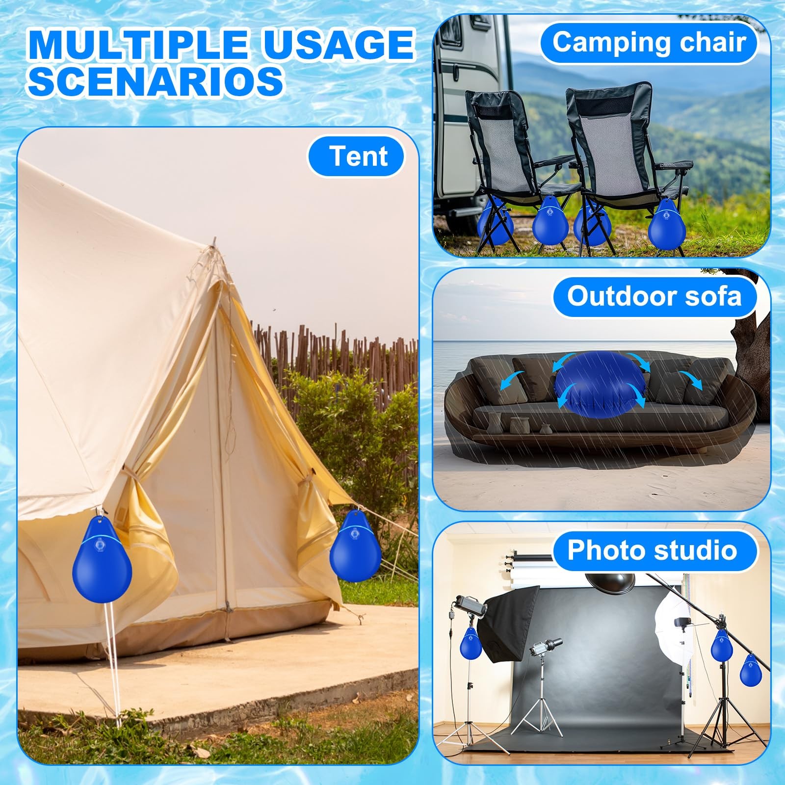 4ft Above Ground Pool Pillow & 12 Hanging Water Bags for Pool Cover, Winteriz…
