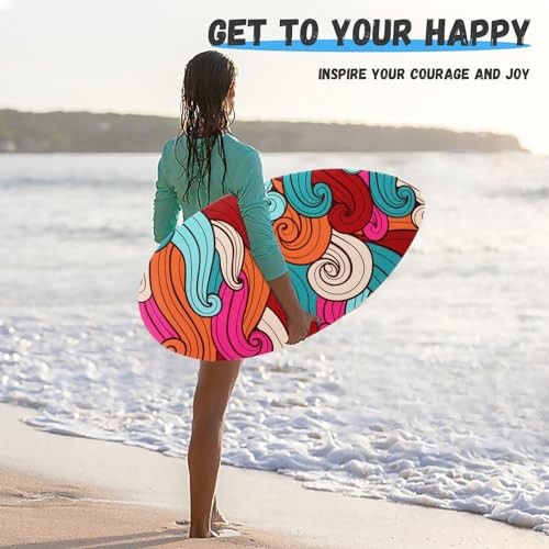 Skimboard 35 Inch Skim Boards for Beach Adults ＆ Kids, High Gloss Coat cloud