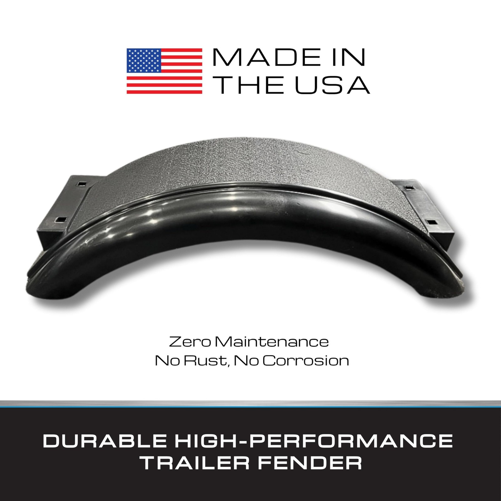 Black Plastic Trailer Fender for Small Wheels – Durable Polyethylene – 2 Pack