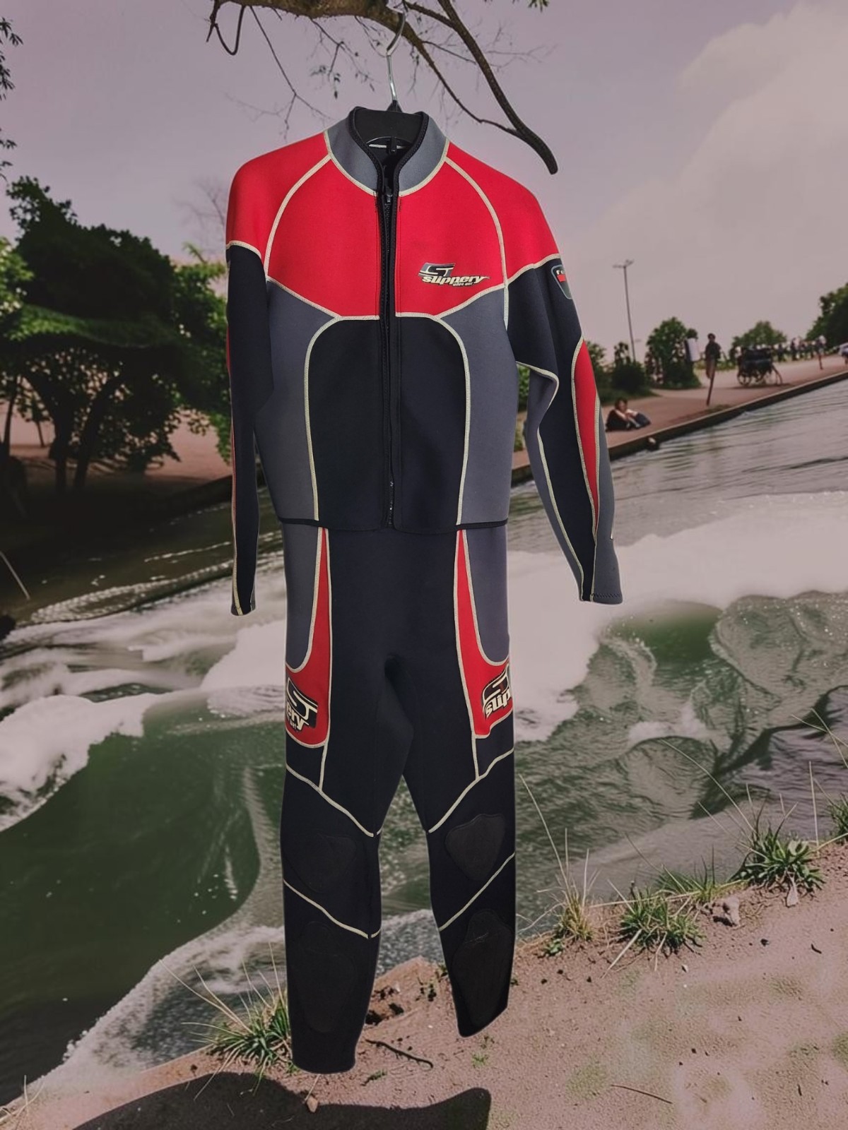 Lot of (2) Vtg Slippery When Wet 2-pc WETSUIT~Formula 2 ~ 1 Large 1 Extra Large