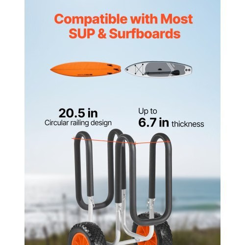 Kayak Cart, 150 lbs Load Capacity, Stand Up Paddle Board Trolley with 10-inch So