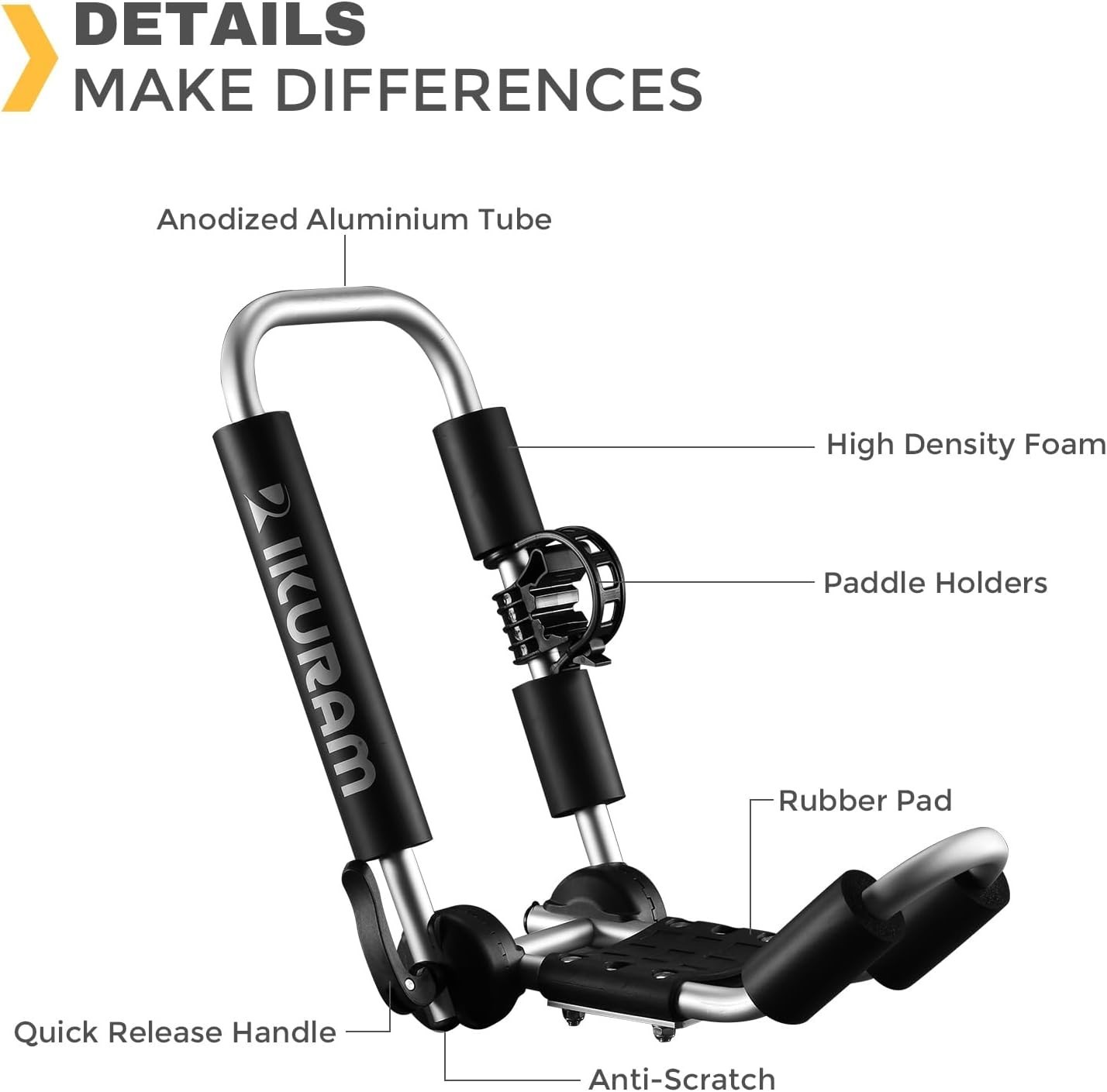 Folding J-Style Kayak Roof Rack – Universal Fit for SUVs, Cars & Trucks