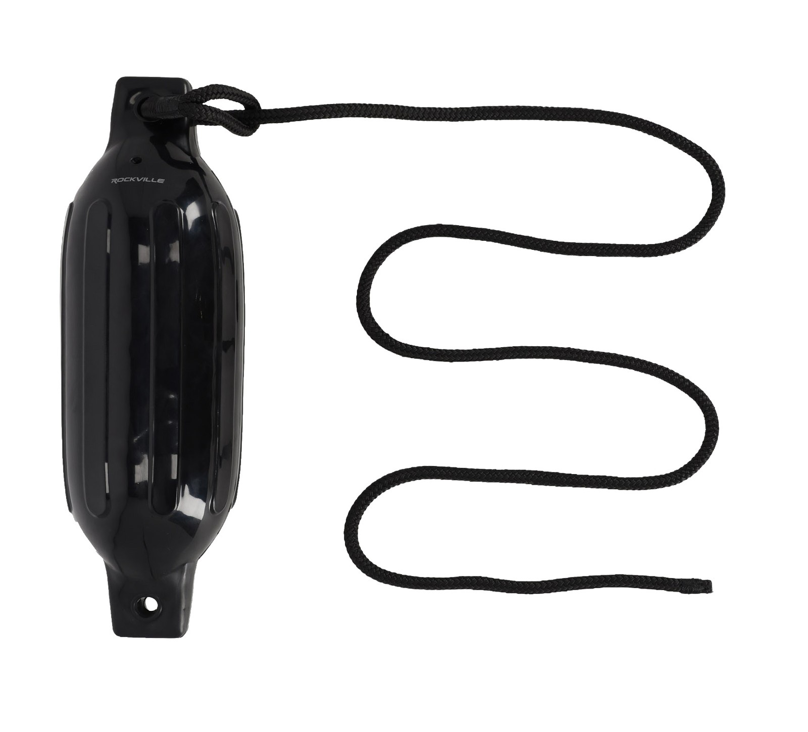 Rockville FEN245-BLACK Boat Fender Package 2 Bumpers 4.5″x16″, 2 Lines + Pump