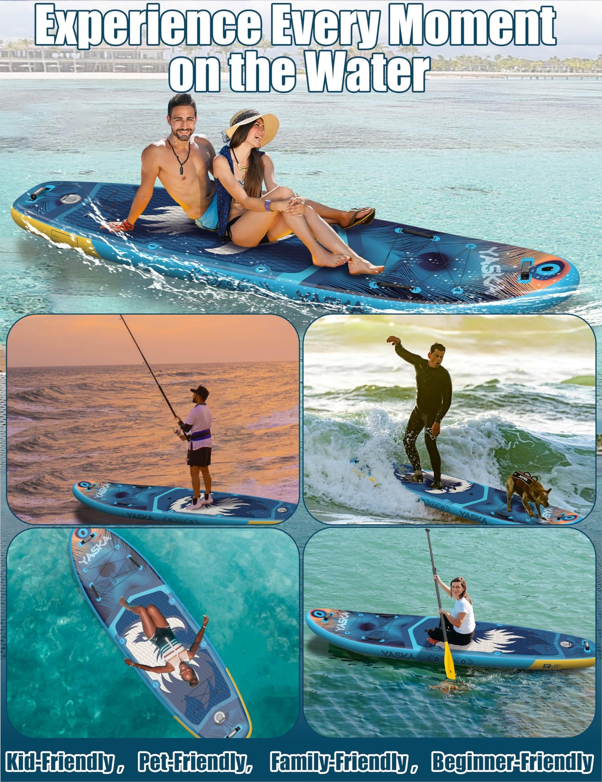 Inflatable Stand up Paddle Board 11ft with Premium SUP Accessories,Extra Wide…