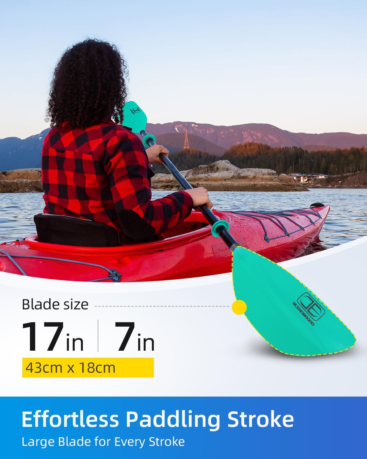 Kayak Paddle 86in/218cm 90.5in/230cm Alloy Shaft 2piece Floatable Kayak Oar For