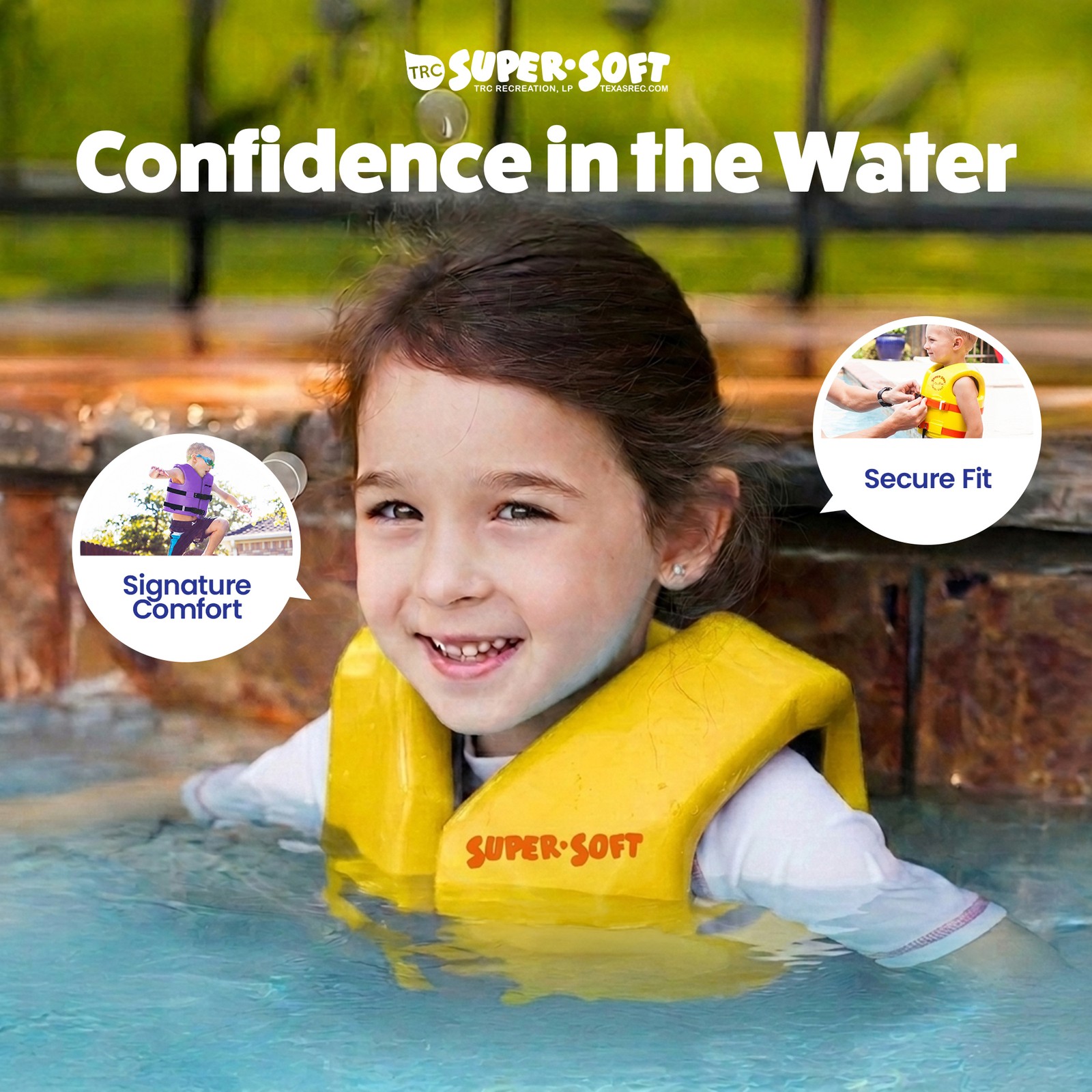 TRC Recreation Super Soft Child Life Jacket Swim Safety Vest, X Small, Yellow