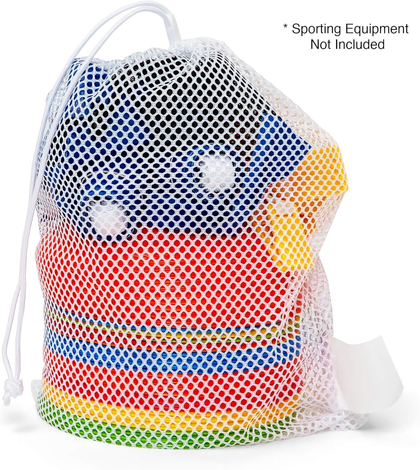 Champion Sports Mesh Equipment Bag – Heavy-Duty Nylon 12″ x 18″, Black