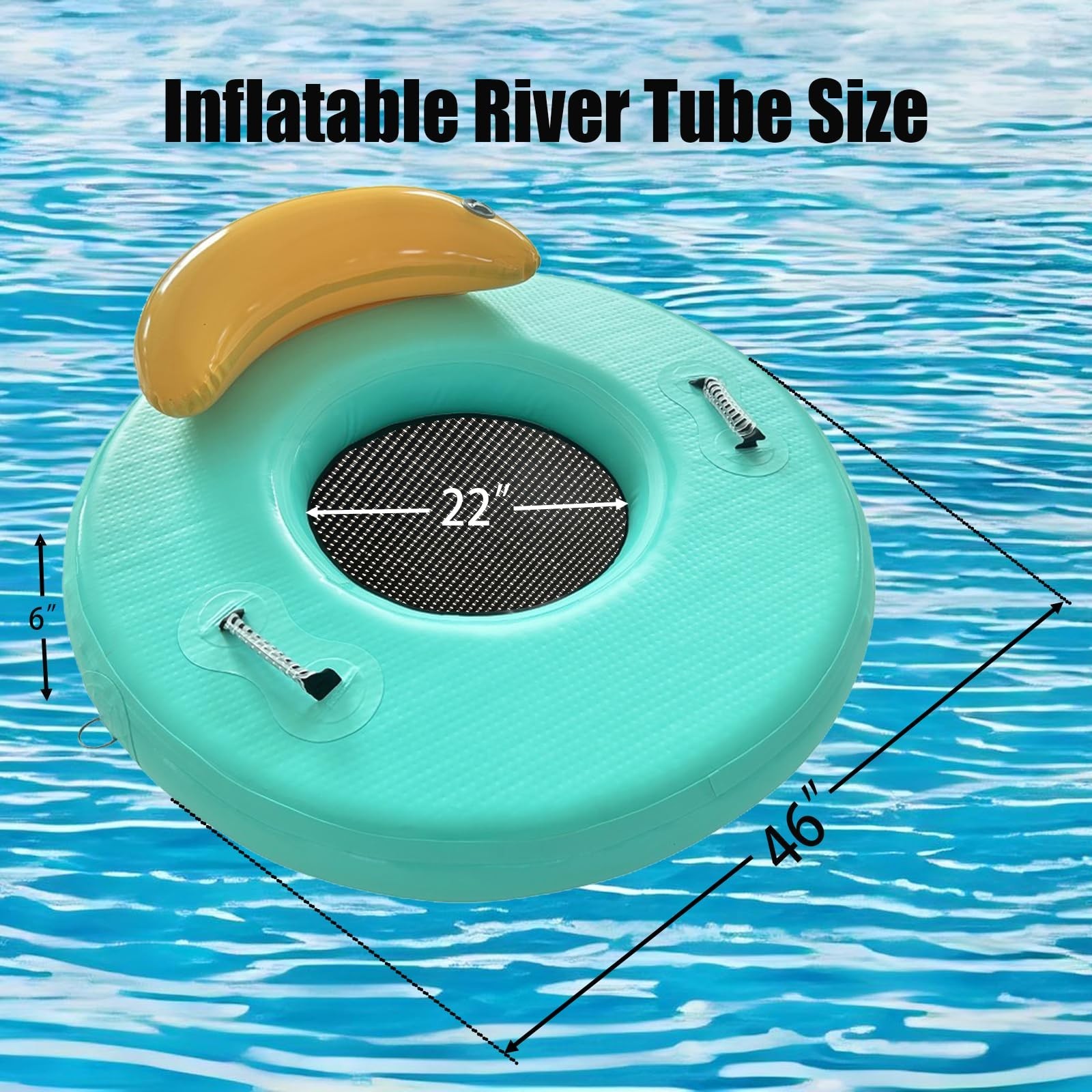 Water Hammock Inflatable Dock, 4ft/6ft/8ft Floating Raft Circular Water Islan…