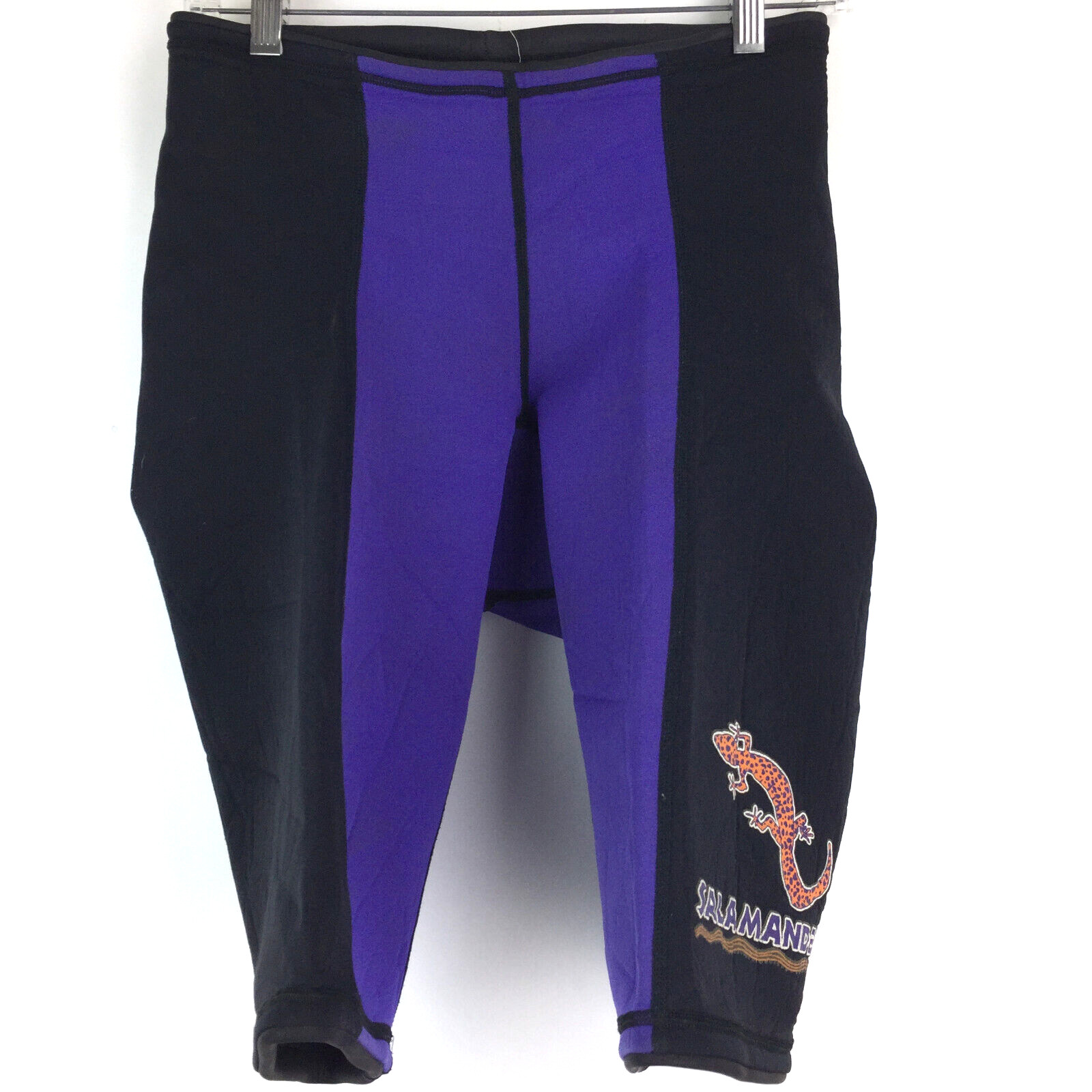 Vtg Salamander Mens Medium Purple Black Neoprene Watersport Shorts Swim Bottoms