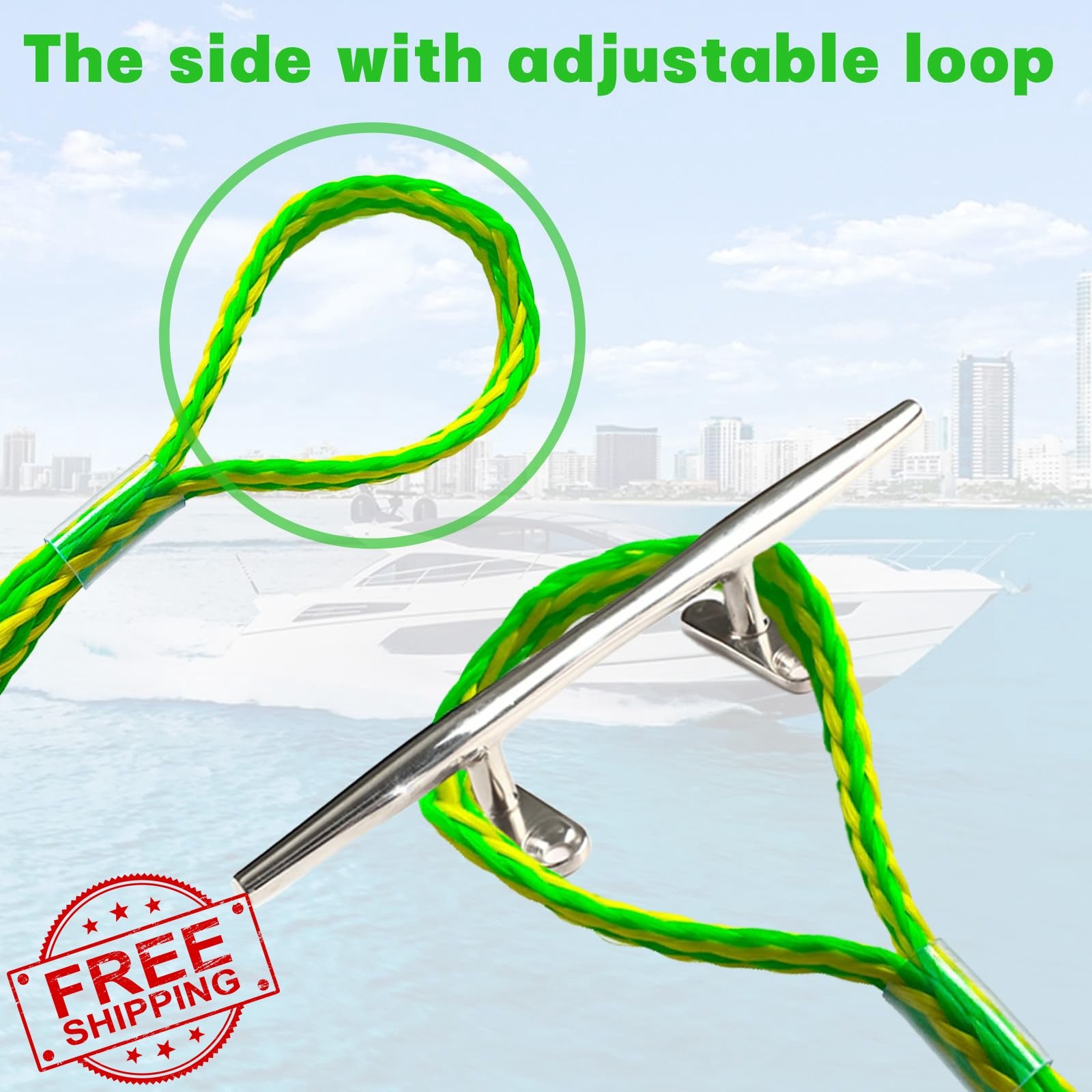 XUANNIAO 4pk Boat Dock Lines Green