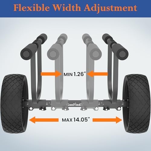 Heavy Duty Kayak Cart 300 lbs Aluminum Dolly 11 Inch Foam Wheels Padded Support