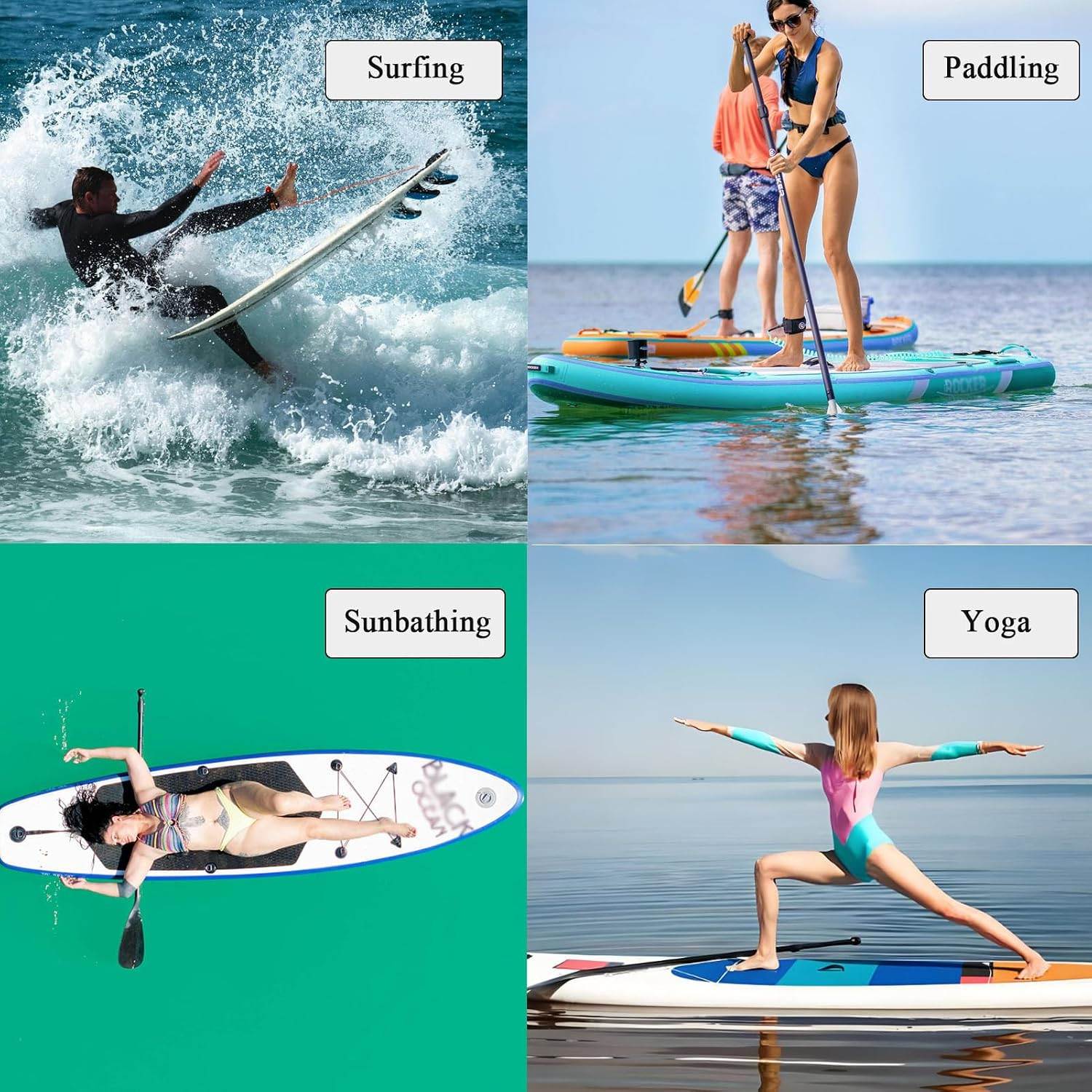 9” Paddle Board Fin Universal, 2PCS Slide-In Center Fin Replacement for Inflata