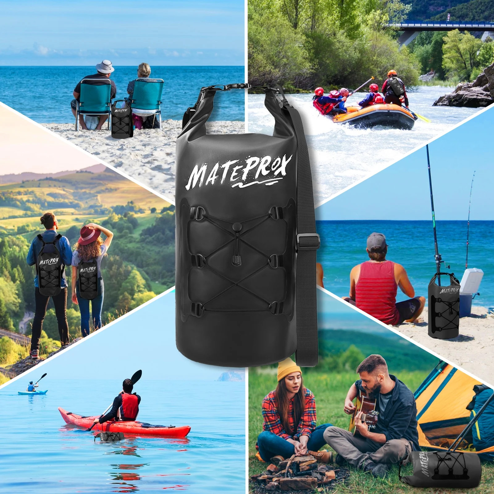Waterproof Dry Bag, 20L Floating Dry Pouch Beach Bags for Kayaking Boating Rafti