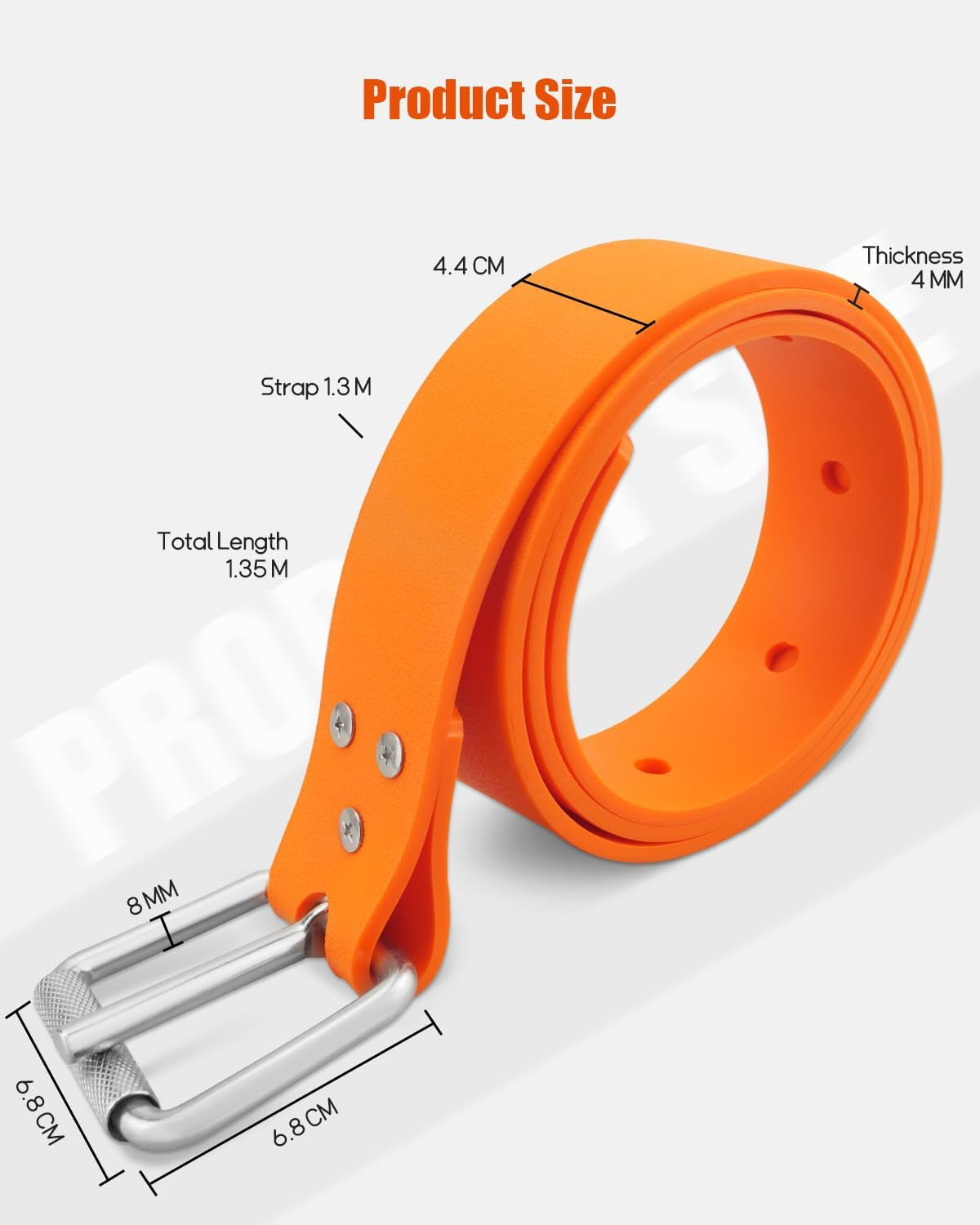Rubber Diving Weight Belt with Quick Release Stainless Steel Buckle, 53 Inch