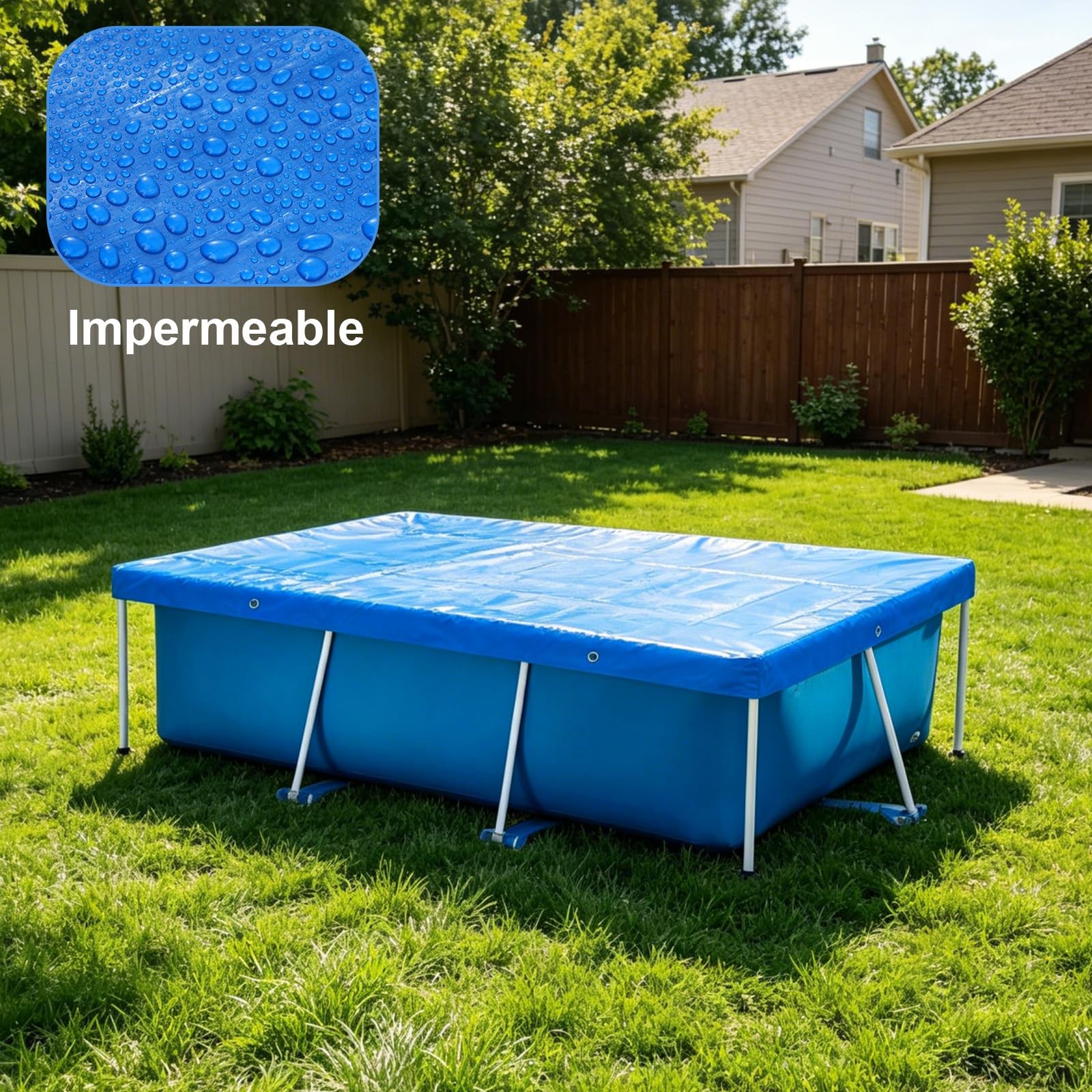 8.5 x 5.5’ Rectangular Pool Cover for Frame Above Ground Pool Cover 102″ X63″…
