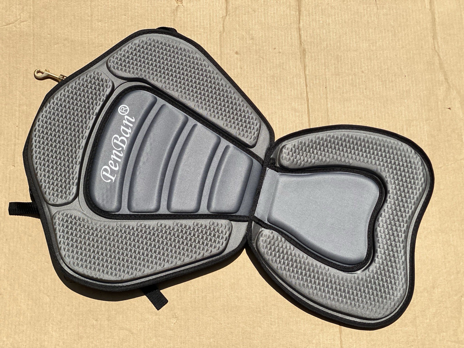 Universal Deluxe Kayak Seat Cushion with Storage Standard 1 Pack Black/Gray