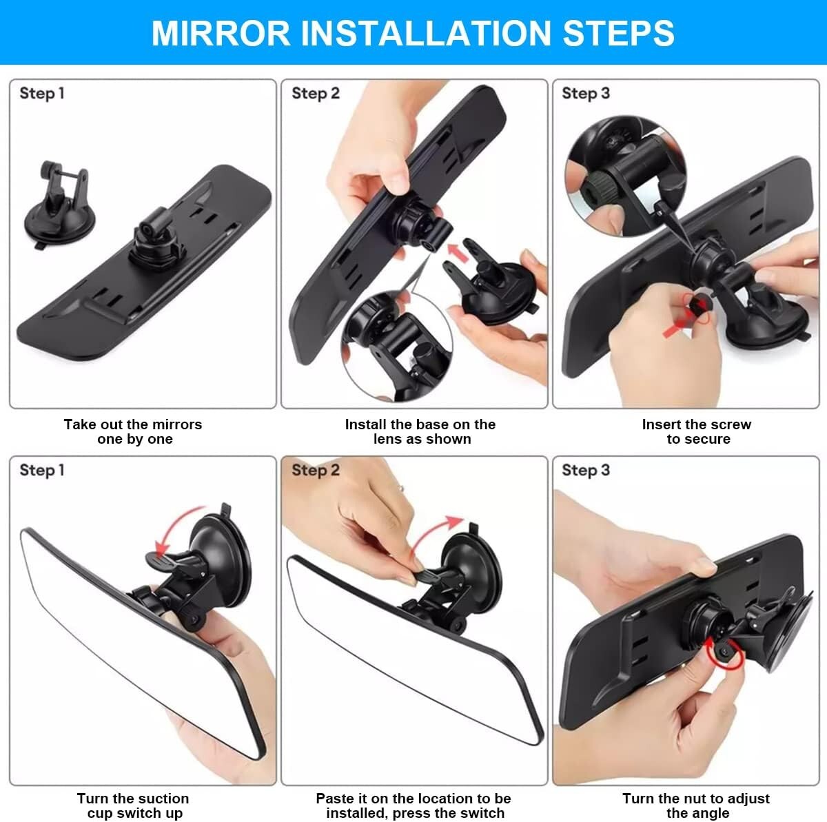 Boat Rear View Mirror Marine Nautical Safety Water Ski Boat Mirror Dashboard New