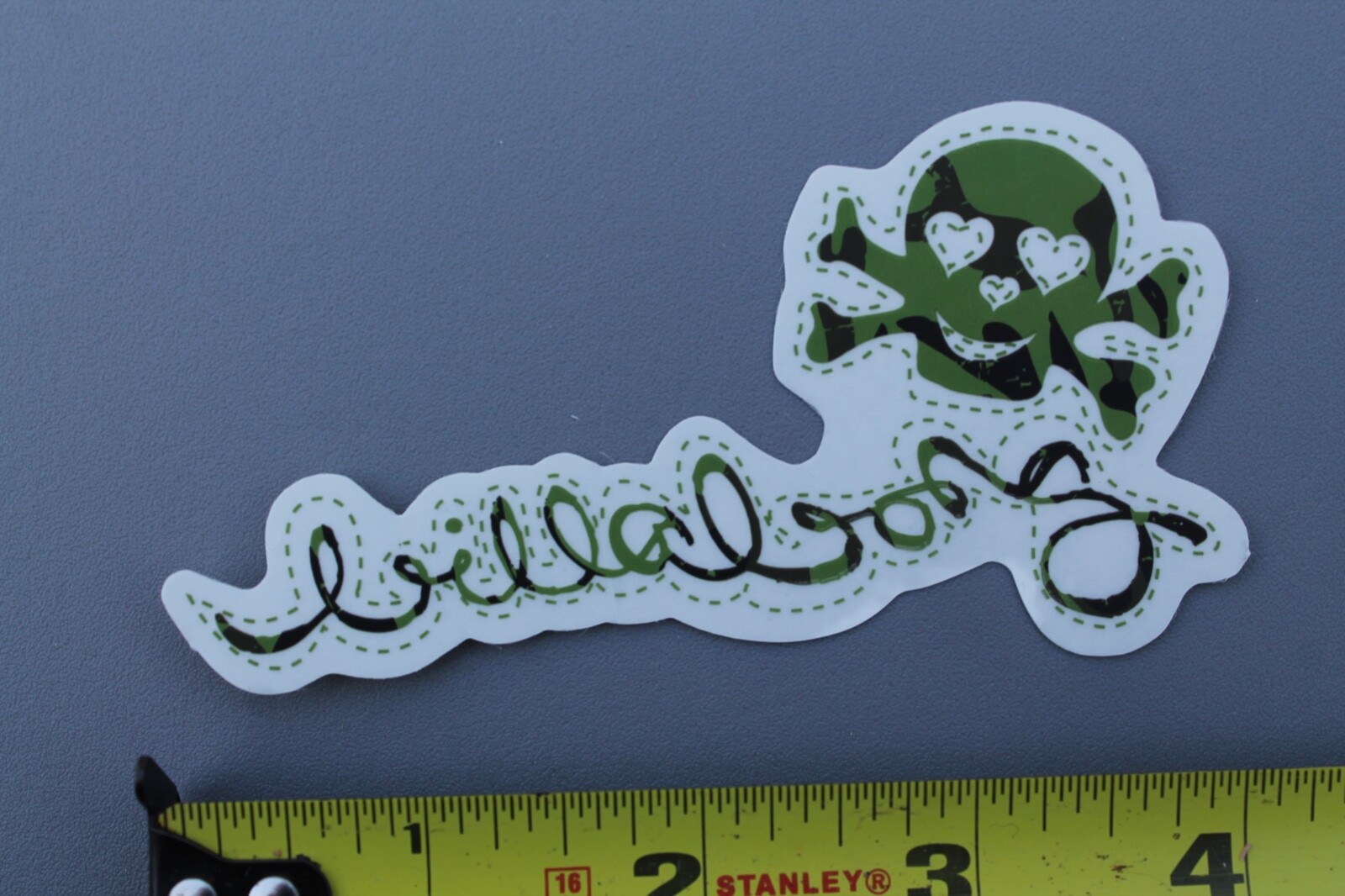 BILLABONG Surfboards Olive Army Green Skull Bones OG B4 Vintage Surfing STICKER