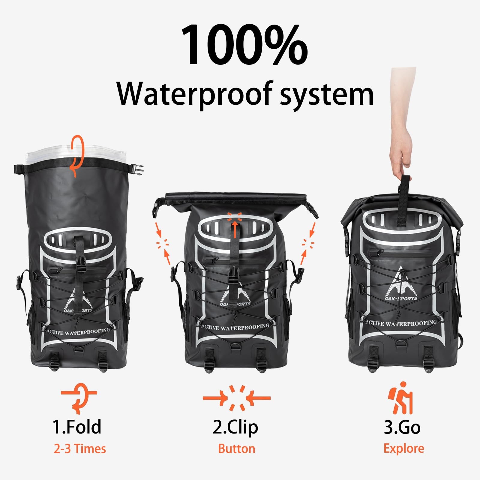 Oak-Sports Dry Bag Waterproof Backpack 5L/10L/20L Roll Top Lightweight Beach