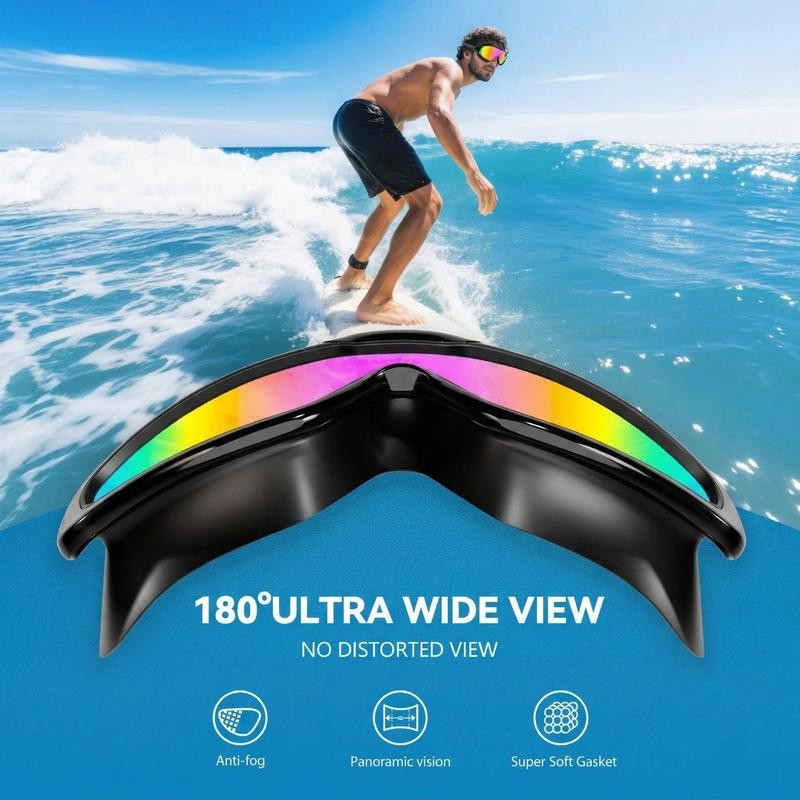 2 Pairs of Wide View Swimming Goggles, Anti-Fog/UV No Leak for Men & Women