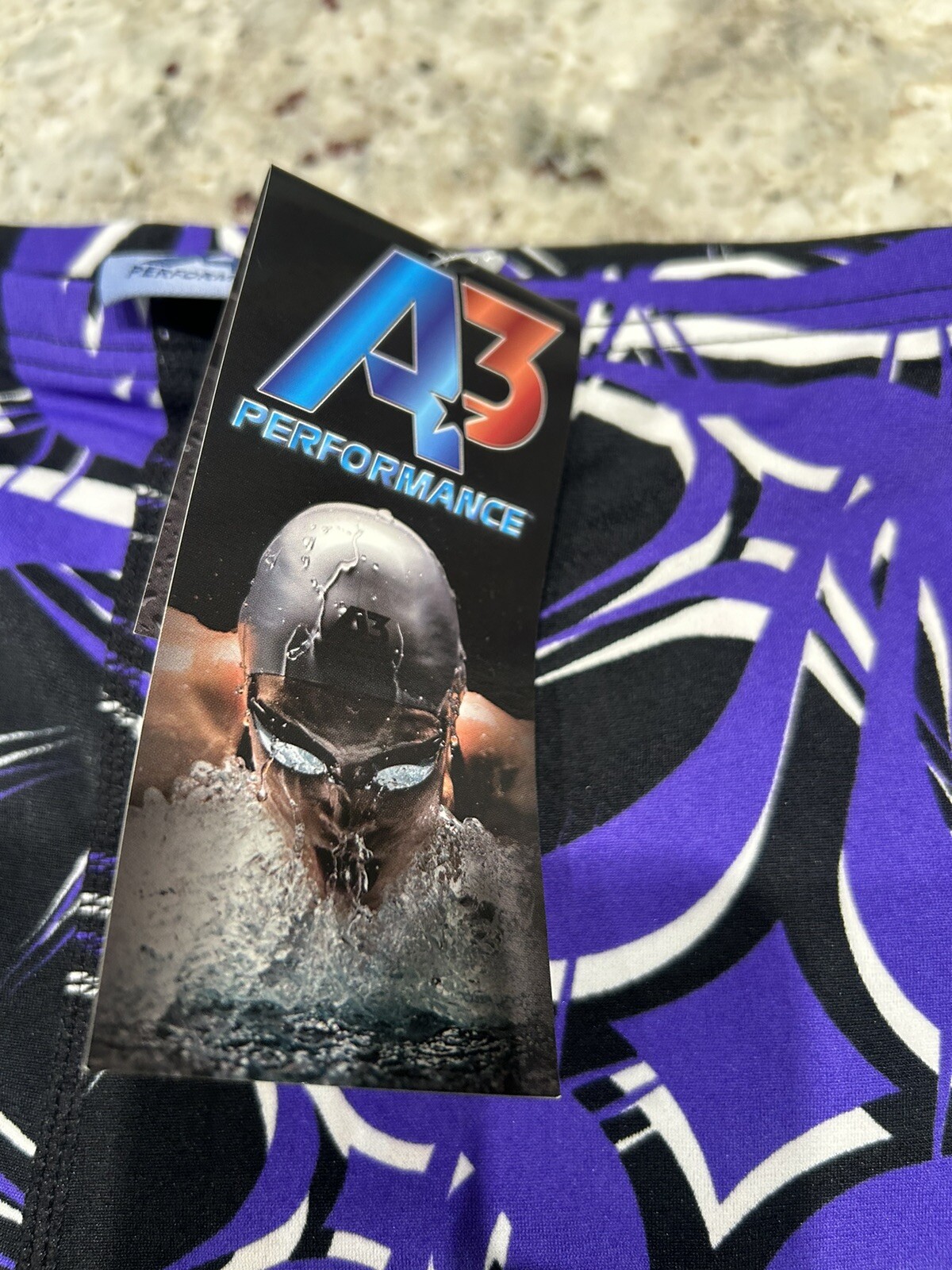 NWT A3 Performance Suit Jammers SIZE 32 Black Purple Starbyrst Male Jammer