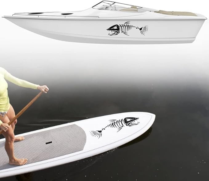 Mesinurs 11 W X 38 L Large Size Boat Skeleton Fish Decals – Marine Shark Bone