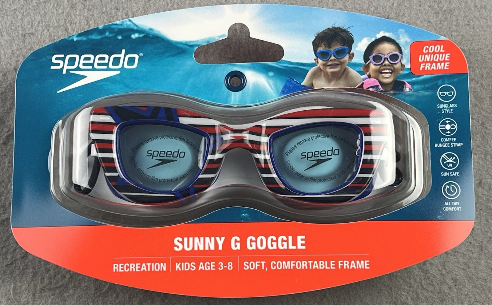 SPEEDO Unisex-Child Swim Goggles Sunny G Ages 3-8 NWT