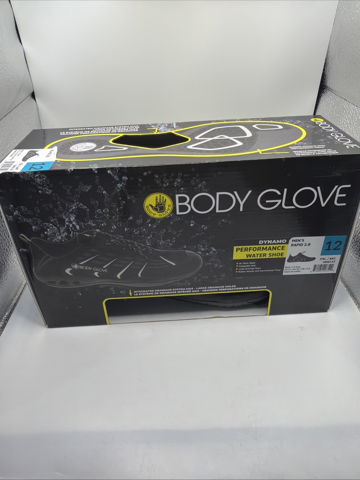 Body Glove Men’s Dynamo Rapid 2.0 Water Shoes Black/Gray Size 12. New