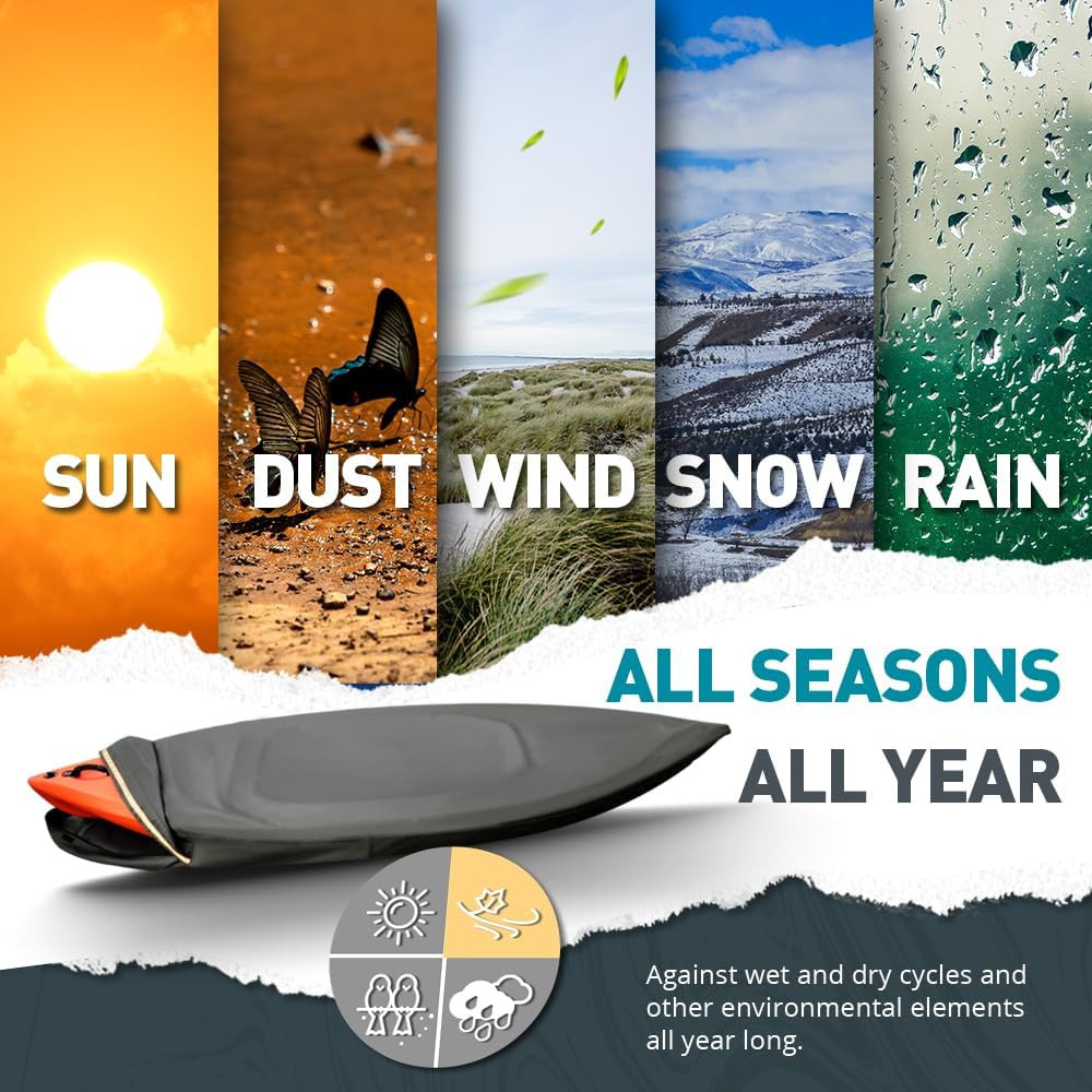 600D Kayak Covers for Outdoor Storage,Kayak Cover 18-20Ft Canoe Covers Paddle Bo