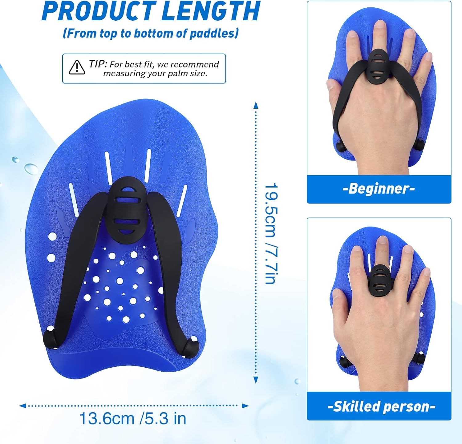 Swim Paddles W/ Adjustable Straps Hand Paddles Lap Swimming Equipment Women Men