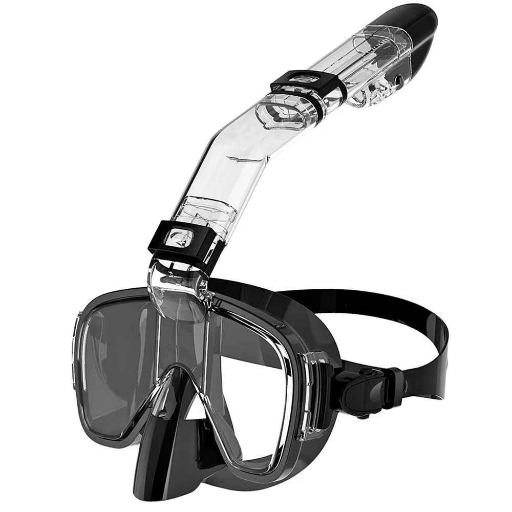 Adult Snorkel Set Mask Anti-Fog Panoramic Tempered Glass Diving Gear