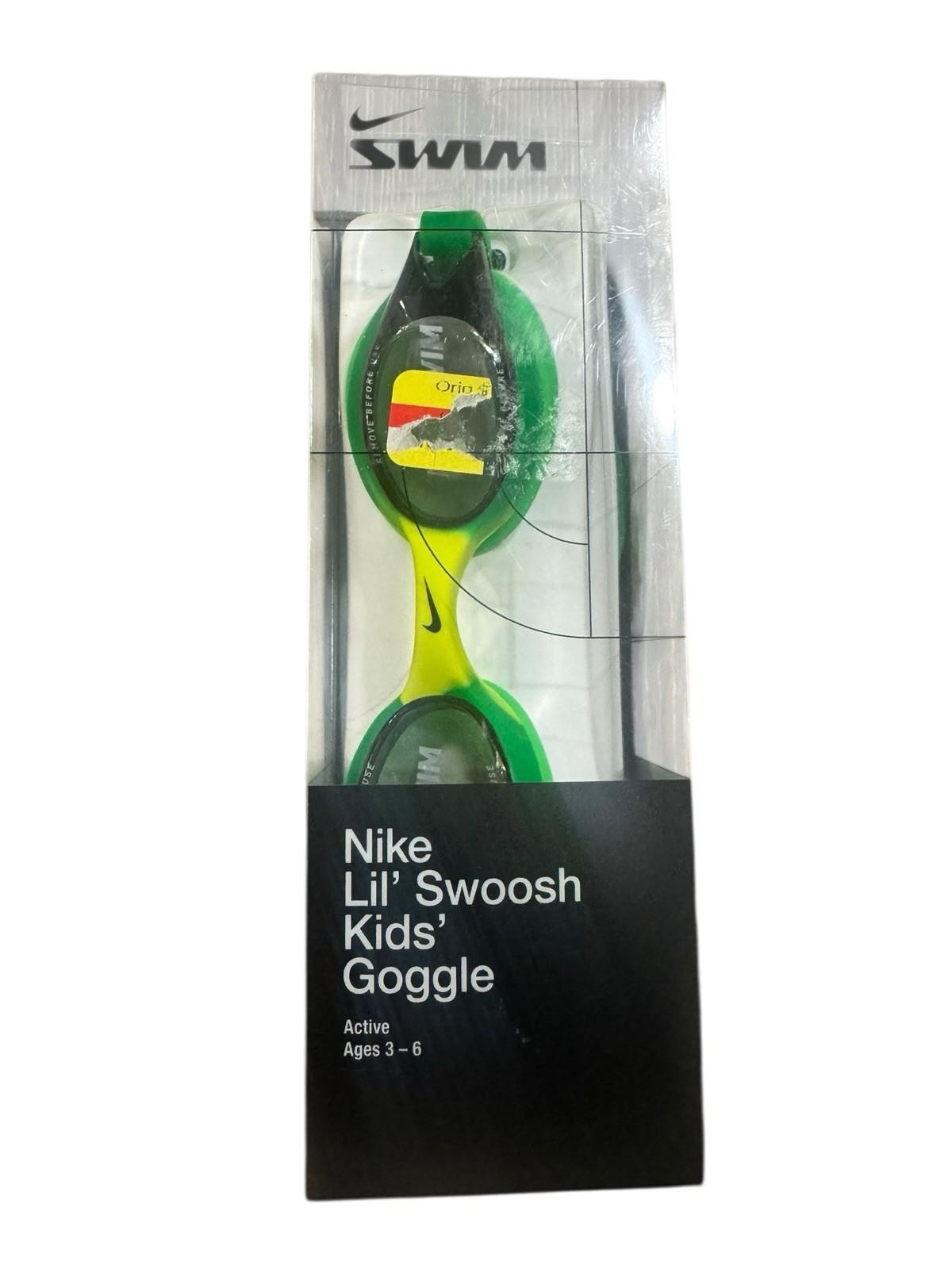 NIKE Lil’ Swoosh Kids’ Swim Goggles Super-Soft Watertight Seal NESSD138-388