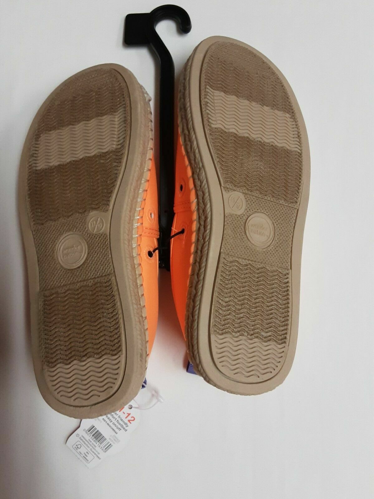 Wonder Nation Kids Water Friendly Slip-On Shoes Neon Orange & Purple Size 11-12