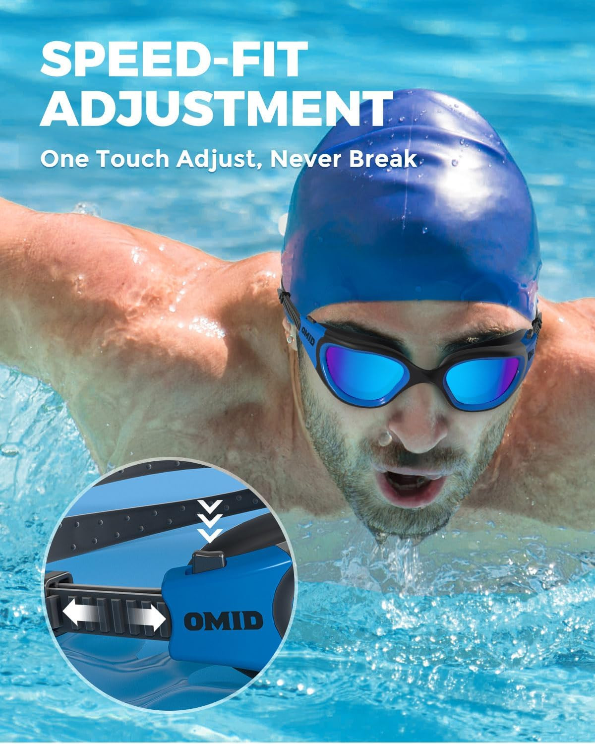 Swim Goggles, P2 Polarized Swimming Goggles for Men Anti-Fog Goggles Swimming fo