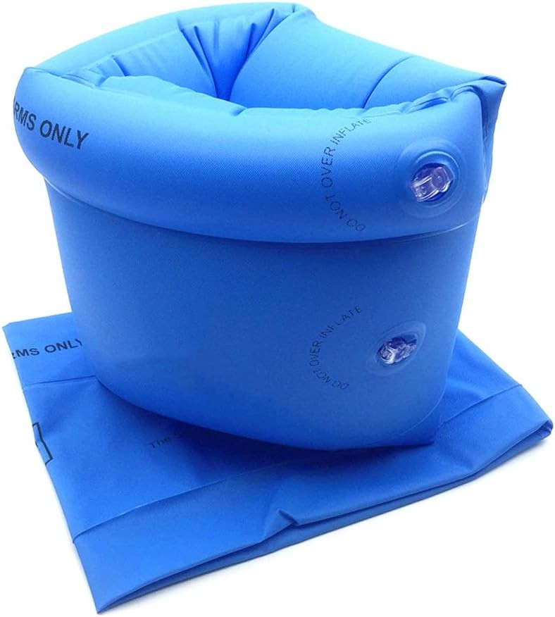 Floaties Inflatable Swim Arm Bands, Blue Tube Floats for Kids & Adults
