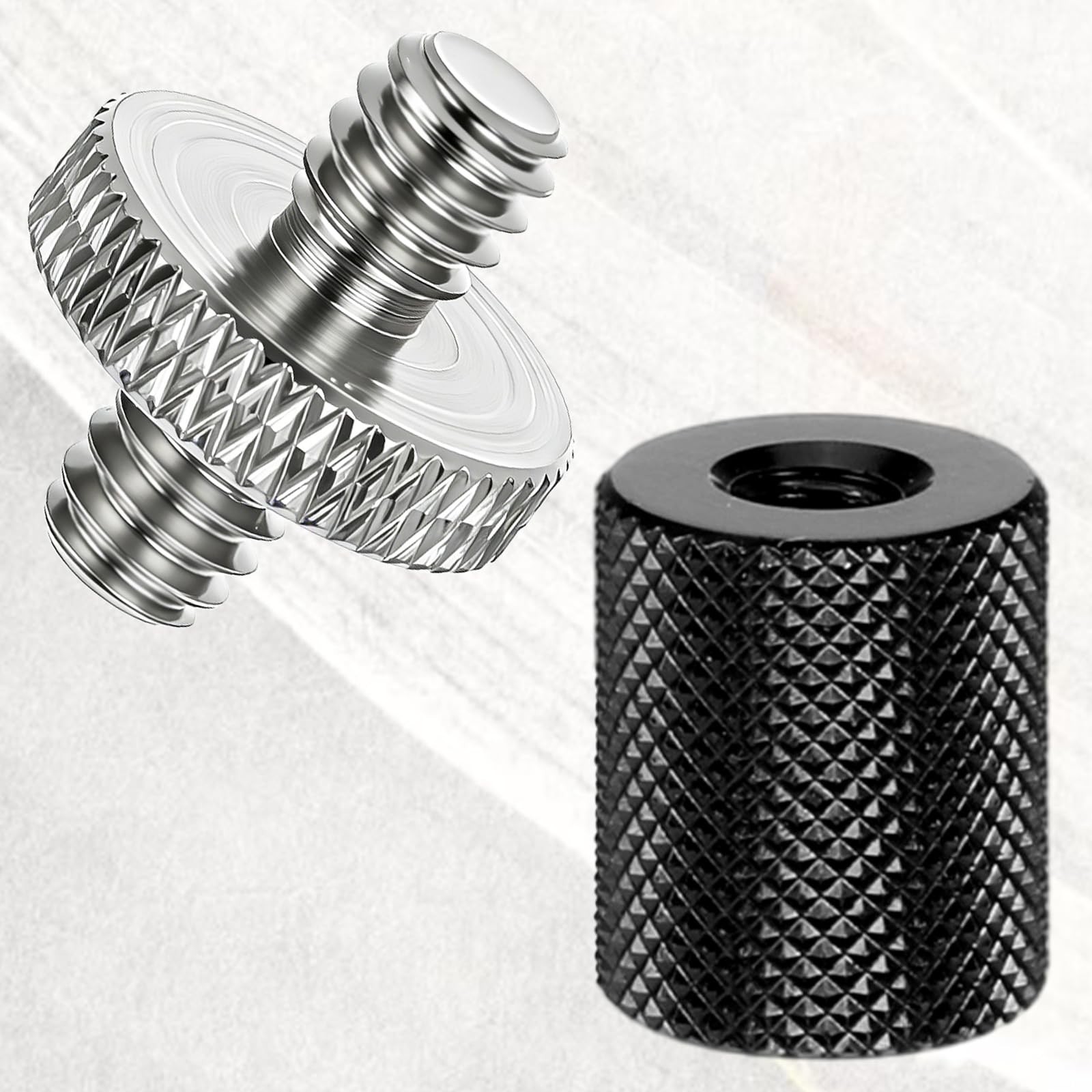 6 Pack 1/4 Inch Threaded Tripod Screw Adapter Black Silver Camera Mount Set