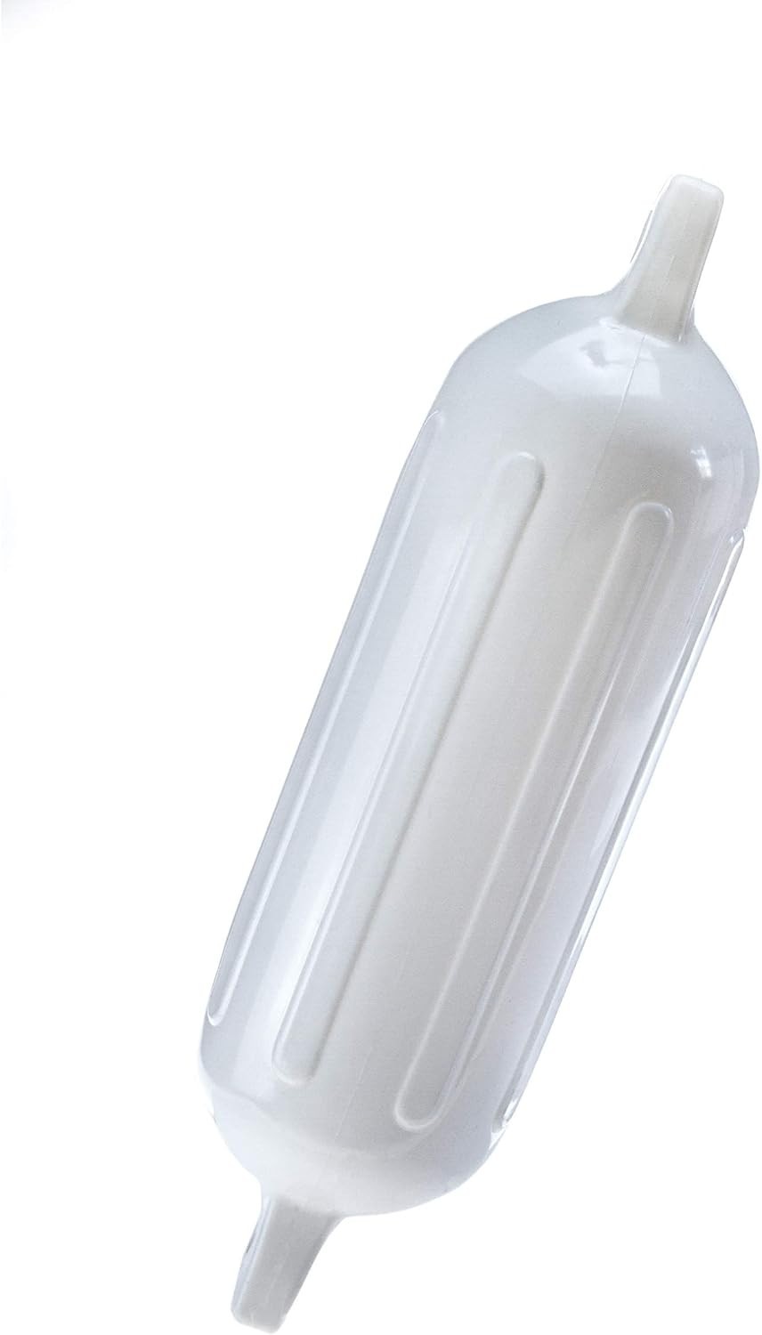 Twin Eye Inflatable Boat Fender for 15-20 ft Boats – White