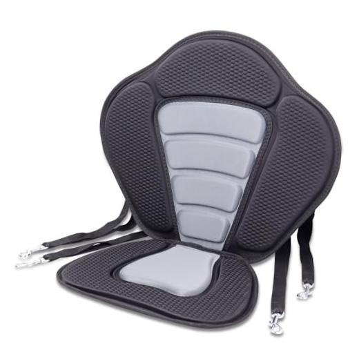 Kayak Seat with Back Support, Paddle Board Seat for 1 Pack-Black/Gray