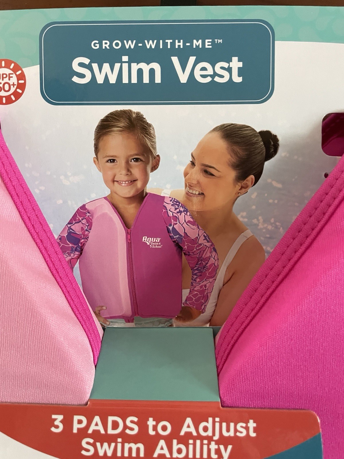 Girls Aqua Swim Vest Level 2 30-50 LBS 3-6 Years Sea Turtle Starfish Shells
