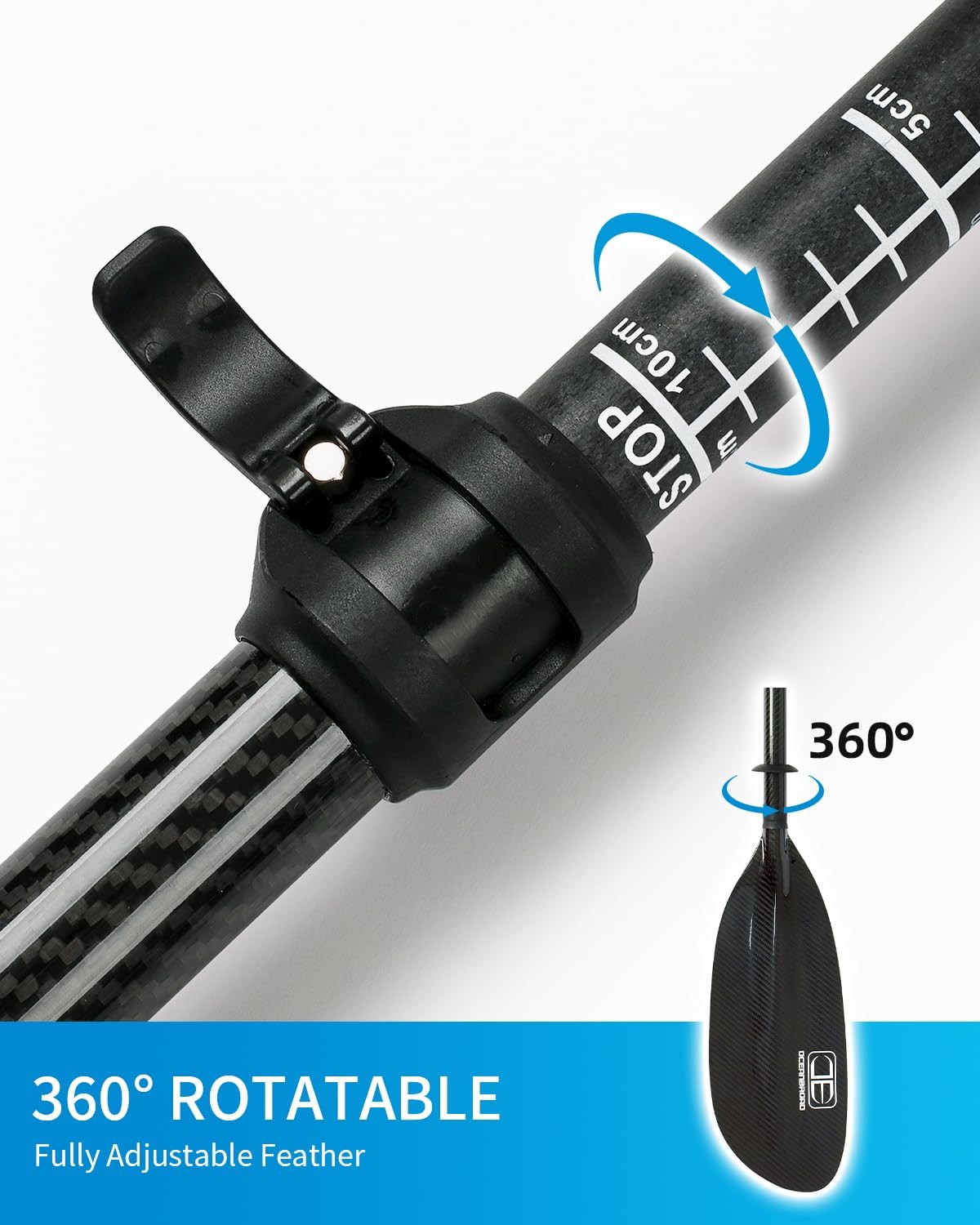 Full Carbon Fiber Adjustable Kayak Paddle, 86in-90.5in/220cm-230cm, 2-Piece, …