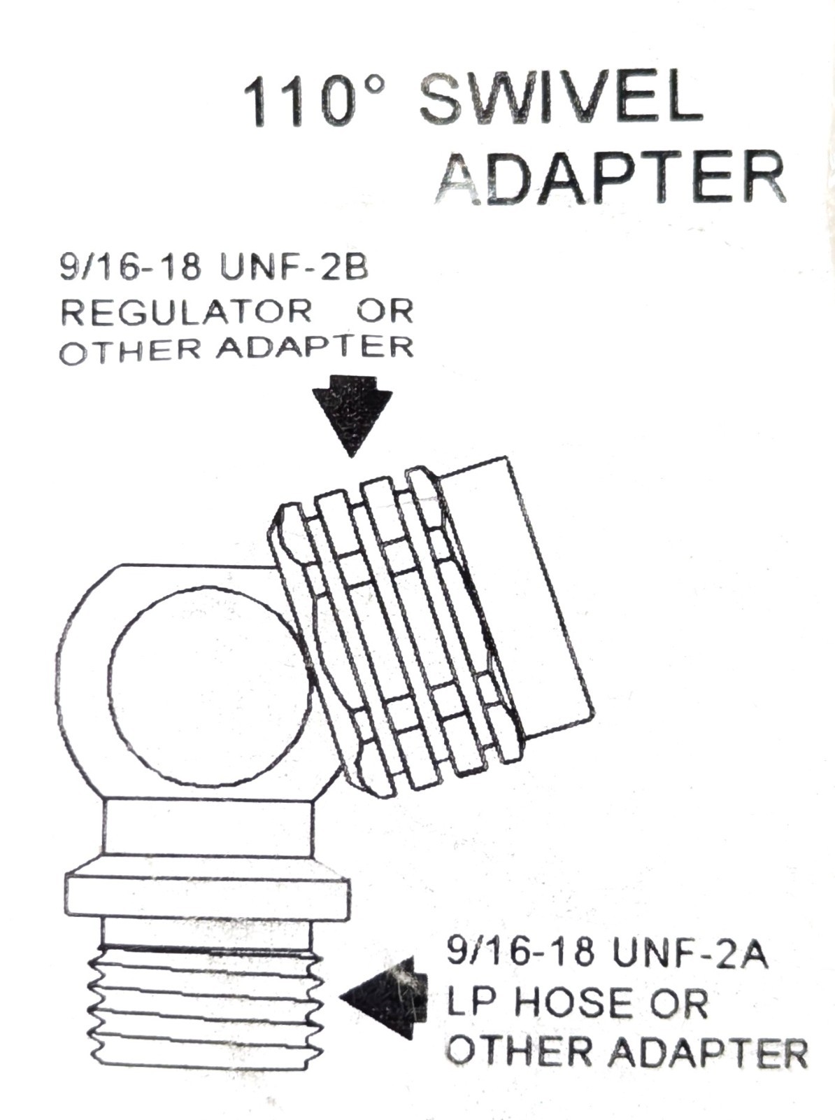 110° Scuba Dive 2nd Stage Regulator Swivel Adapter 9/16″ – 18 UNF 110 Degree