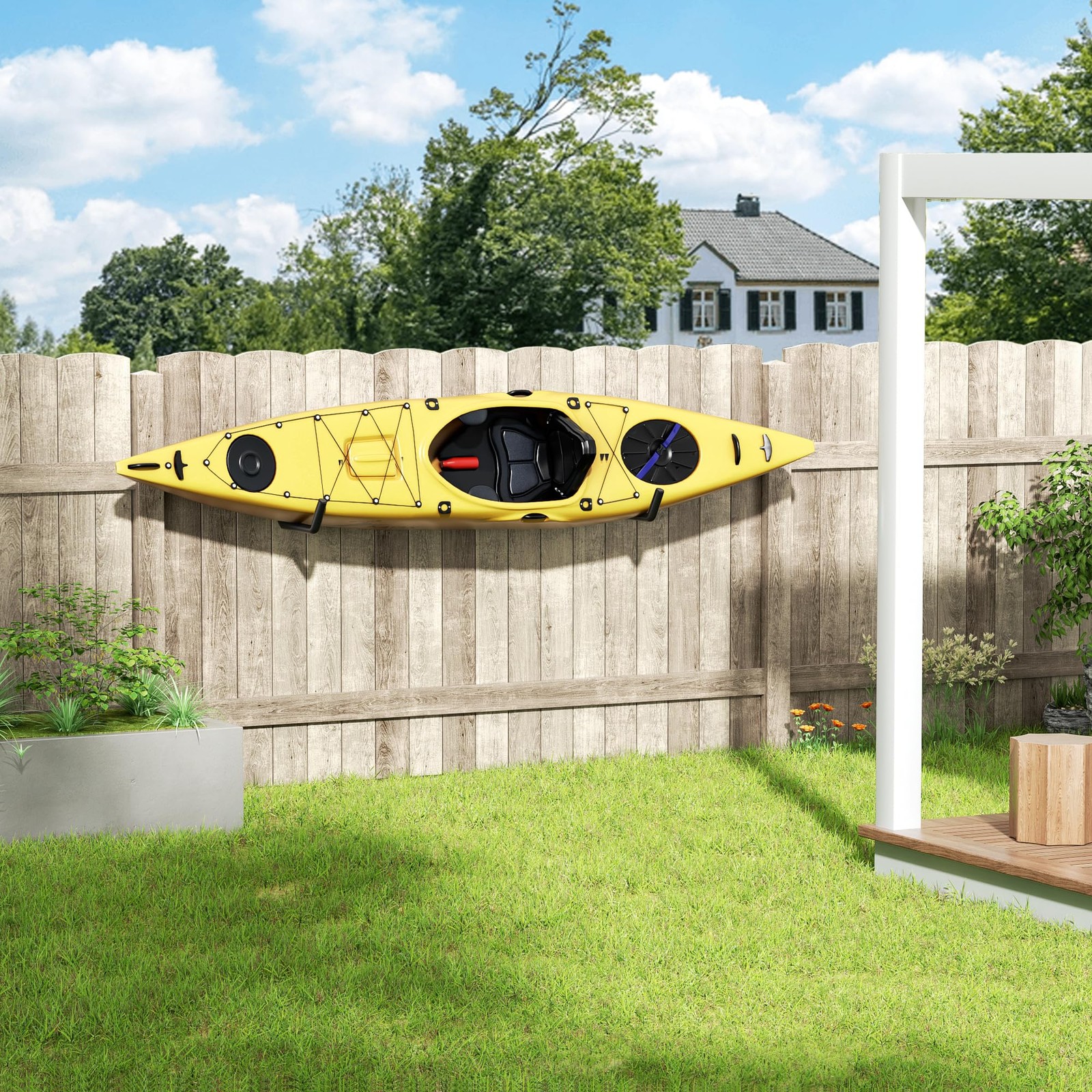 Heavy Duty Garage Storage Hooks 120 LB Capacity Wall Mount Kayak Ladder