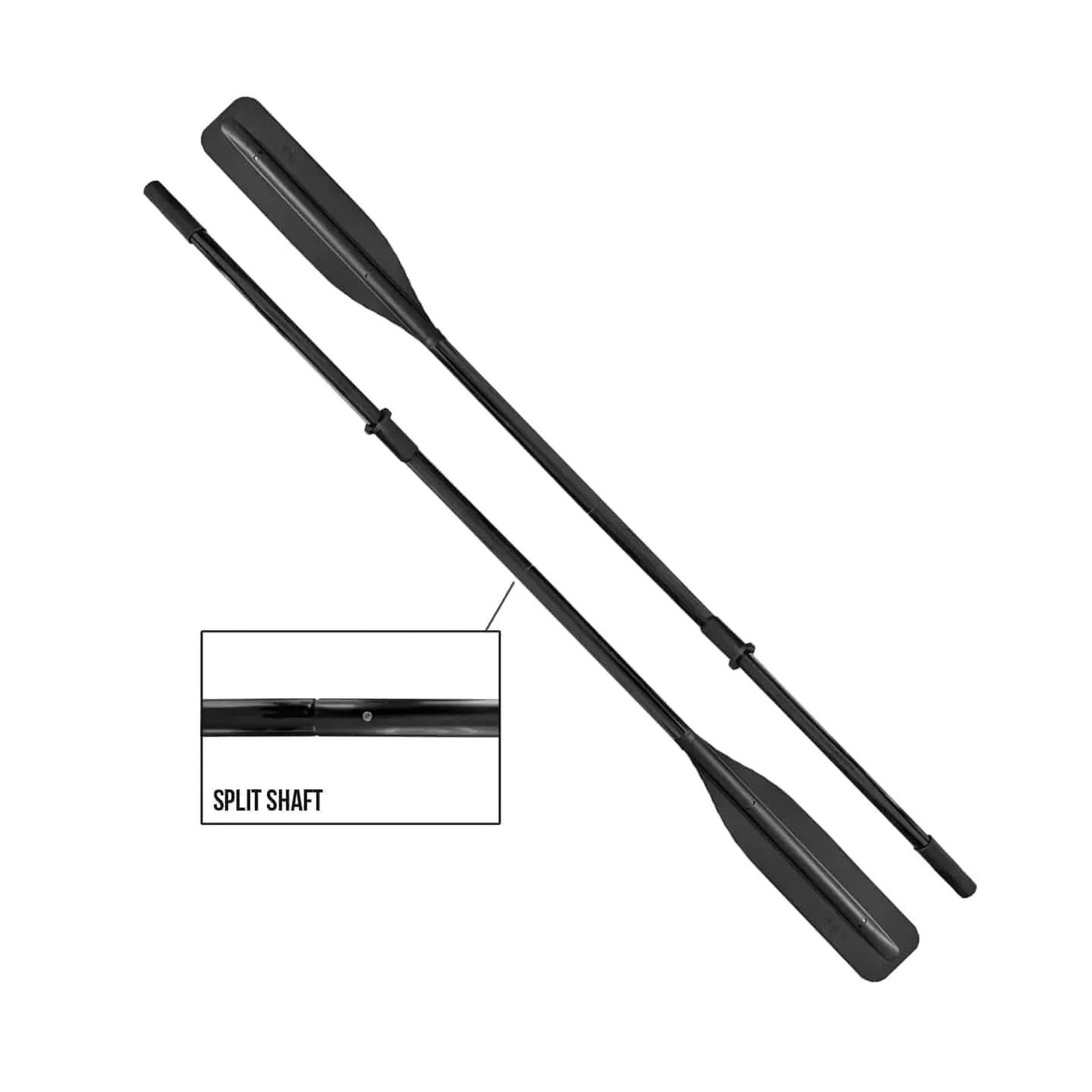 Oceansouth Flat Blade Boat Oars with Oar Sleeves 2 Pieces Detachable (1 Pair)
