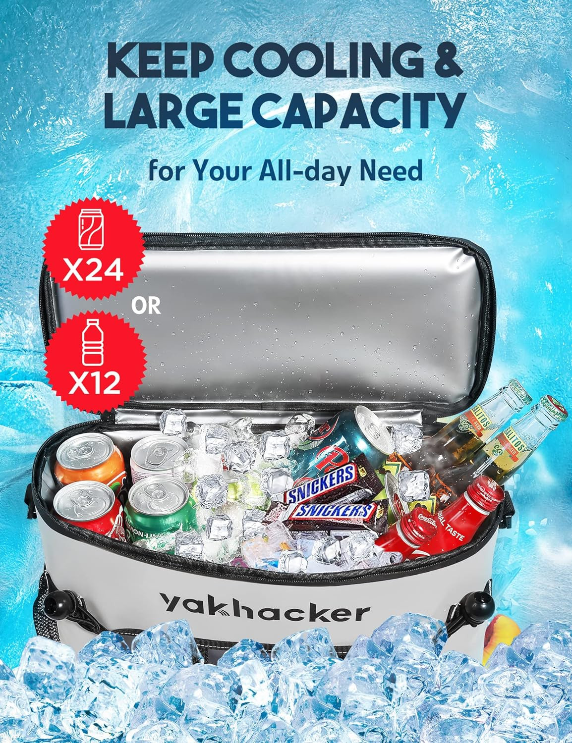 Kayak Cooler, Waterproof Seat Back Cooler for Kayaks with Lawn-Chair Style Seats