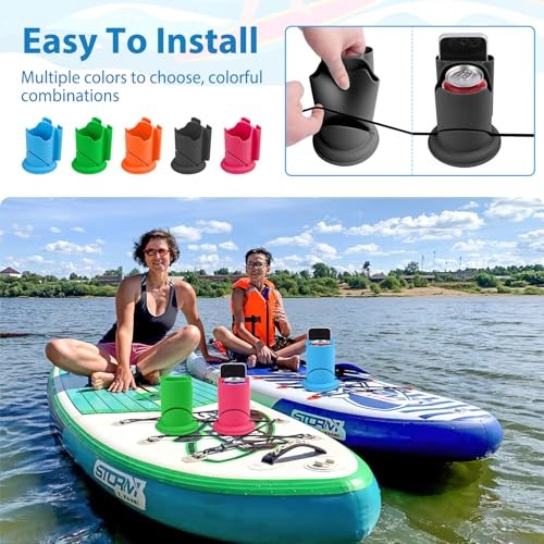 Paddleboard Cup Holder, Paddle Board and Kayak Drink Holder, 2-in-1 Black-1pack