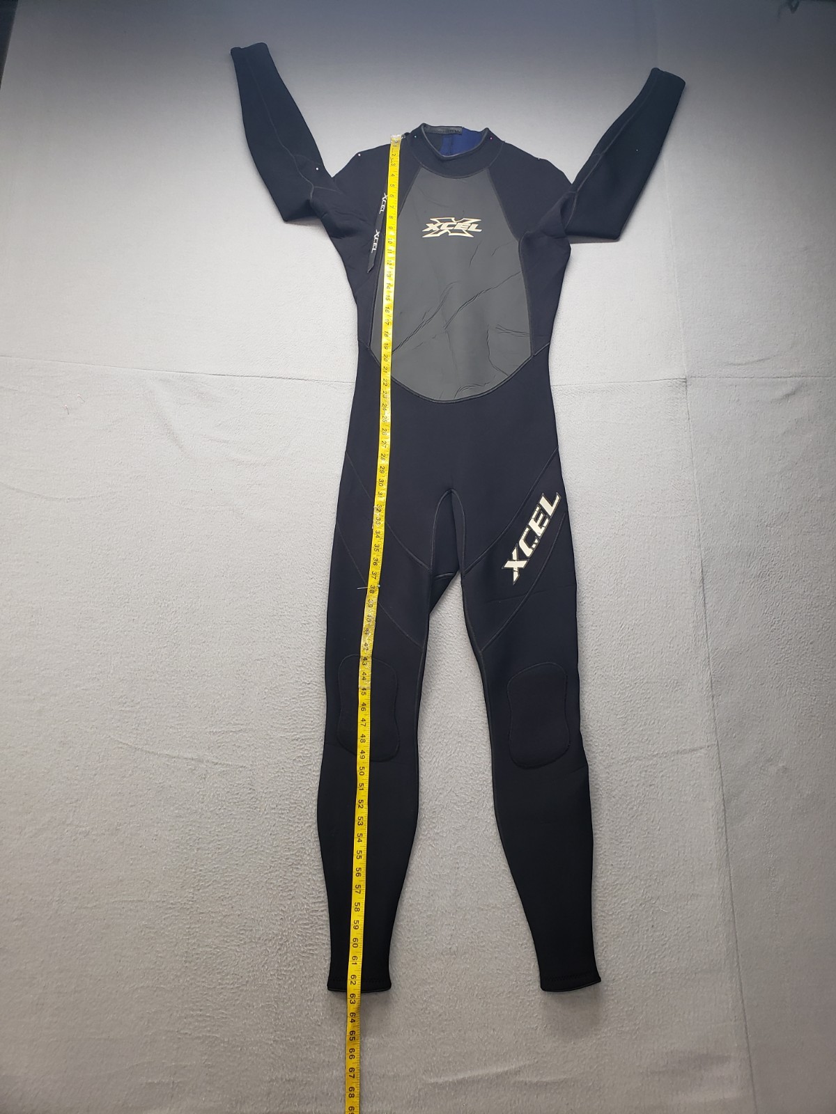 Xcel Men Full Wetsuit LT Black Gray Neoprene Surfing Dive Zip Up Waterproof