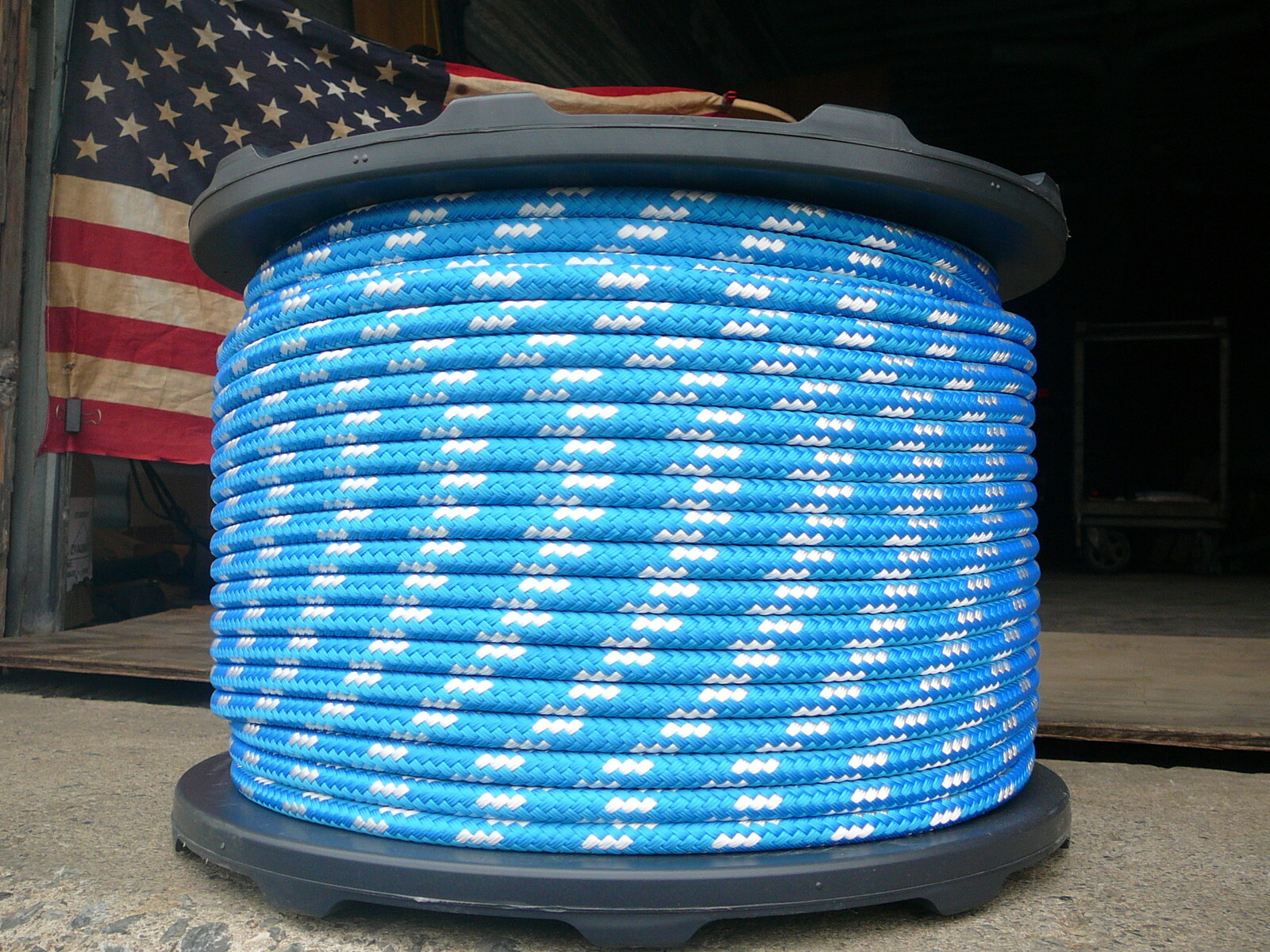 Sailboat Rigging Rope 7/16″ x 100′ Blue/White Double Braided Sheet Halyard Line