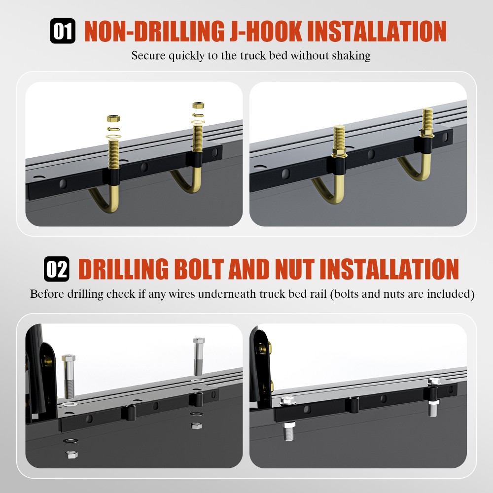 Universal Steel Over-cab Truck Bed Rack Contractor Pickup Lumber Full Size Rack
