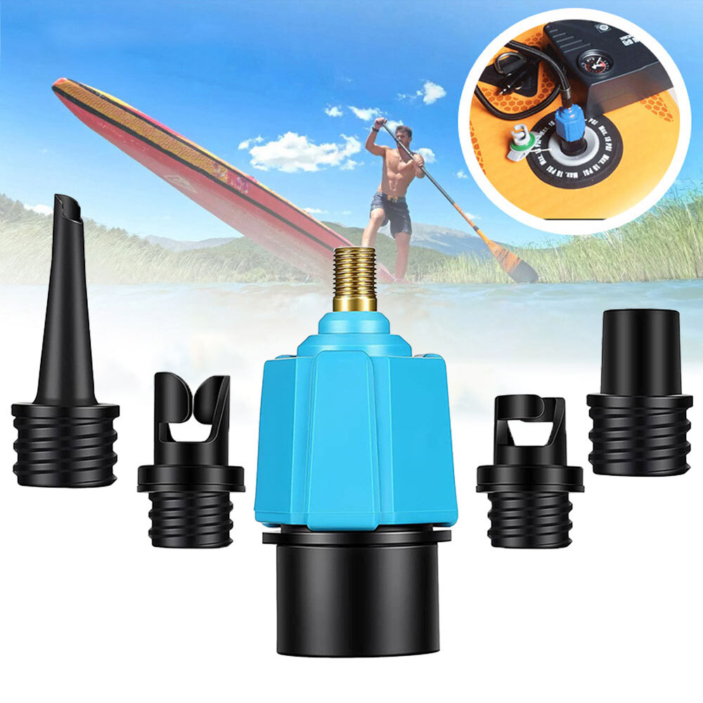 4 Nozzle SUP Pump Adapter for Inflatable Boat Air Valve Adaptor Hose Connector