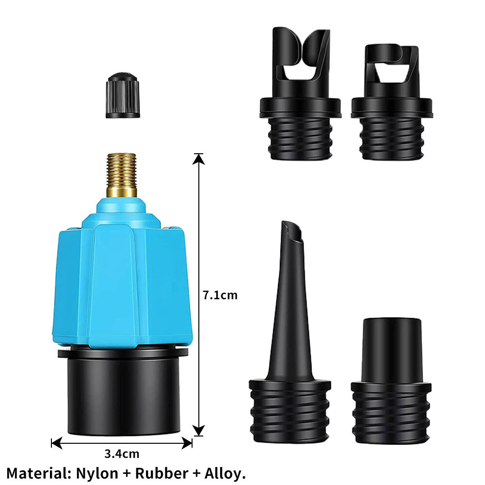 4 Nozzle SUP Pump Adapter for Inflatable Boat Air Valve Adaptor Hose Connector